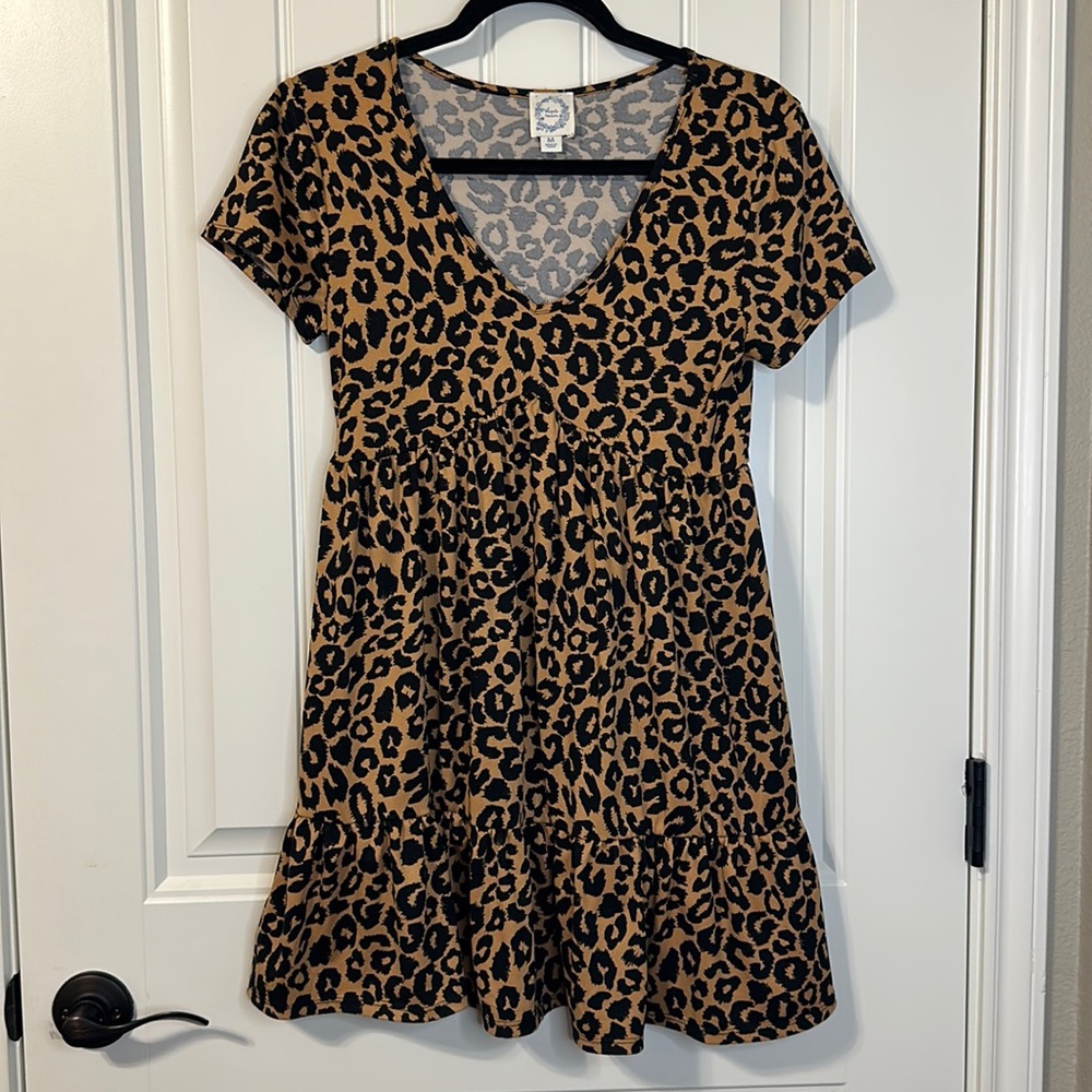 Blue Rain Leopard Print Women’s Dress Size M